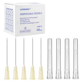 100 Pack 19 Gauge 1.5 Inch Needle, Disposable Luer Lock Needles for Scientific Lab and Industrial Dispensing, Individually Wrapped