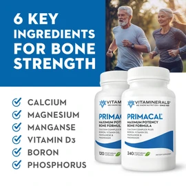 VITAMINERALS 95 Primacal® Bone Support Maximum Potency Calcium, Magnesium for Bone Loss (240)