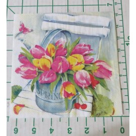 Celebrate the Home THREE DECORATIVE  LUNCH NAPKINS for DECOUPAGE "Spring Tulips"