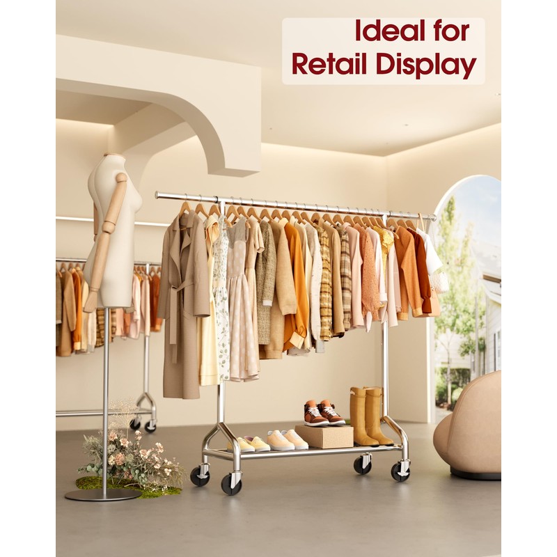 Sakugi Heavy Duty Clothes Rack - Garment Rack with Extendable