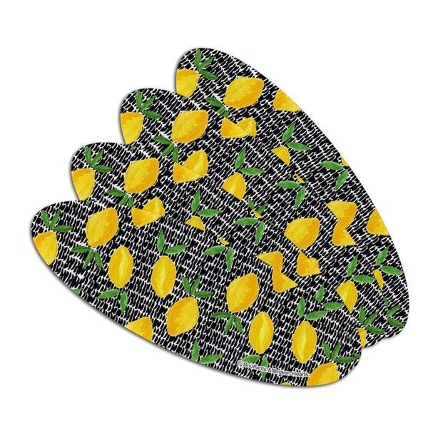 Lemon Goodness Double-Sided Oval Nail File Emery Board Set 4