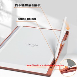 E NET-CASE Case for Remarkable 2 Tablet 10.3 inch (2020 Released) - New Business Design Upgraded Leather Cover for Remarkable 2 Digital Paper with Stand & Pen Holder (Brown)