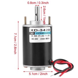 12/24V XD-3420 30W Permanent Magnet DC Motor High Speed CW/CCW Permanent Magnet Motors DIY Generator High Speed Multi-Way Packaging socialme-eu (6000 RPM(24V))