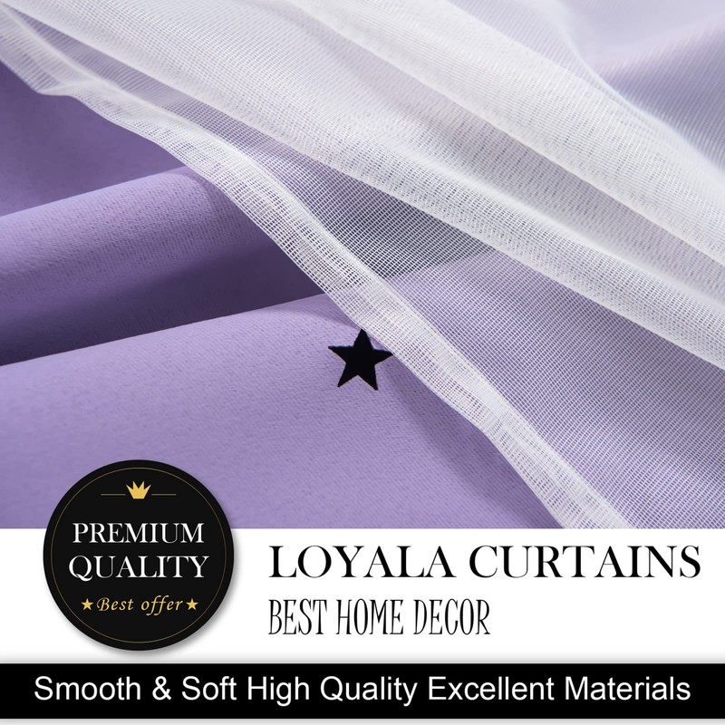 Loyala Stars Double Layer Blackout Curtains - Kids & Bedroom,