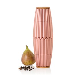 AdHoc MP908 Magnetic Double Mill or 2x Small Single Mill MagTwo for Pepper and Salt, Ceramic Grinders, Plastic Body with Wooden Caps