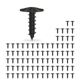 VZU Pack of 80 self-tapping screws, M5 x 16 mm, body screws, torx, self-tapping screws, round head screws, black for car mudguards, self-tapping, black screws for acoustic panels