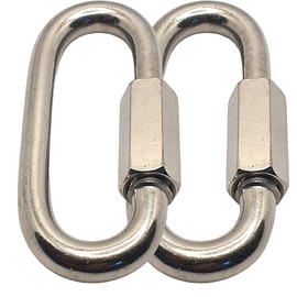 Quick Chain Link Repair Carabiner, Marine A4 Stainless Steel 316 Shackle (M5x50mm -2pcs)