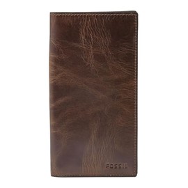 Fossil Men's Derrick Leather Bifold Wallet 9 cm L x 1.5 cm W x 17 cm H, dark brown
