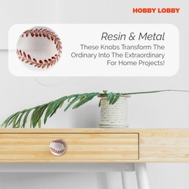 Baseball Knob – Premium Decorative Knobs for Cabinets and Drawers – Novelty Furniture Knobs and Pulls for DIY Hardware Crafts – Vanity, Bathroom, or Dresser Hardware for Home Decor - Set of 2