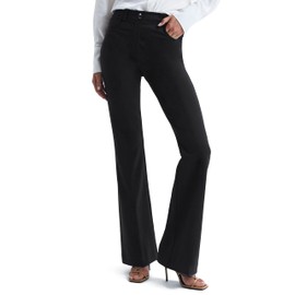 Houmous S-XXL 29''31''33''35'' Inseam Women's Bootcut Dress Pants w/Pocket Stretch Work Lounge Pant Office Casual Pants Black