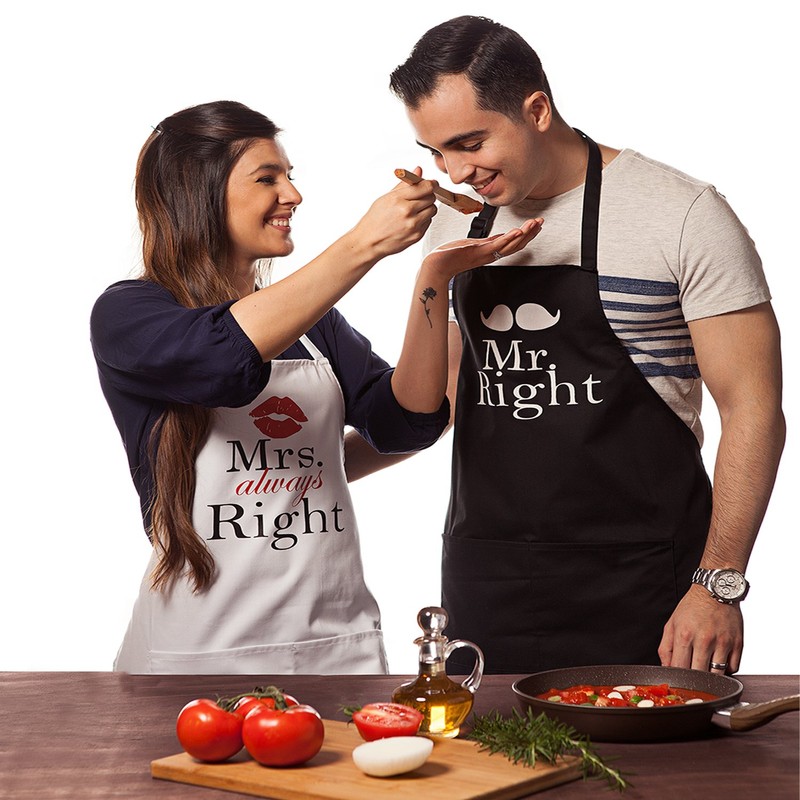 Nomsum Apron Set, Kitchen Couples Gift Set for Engagements, Weddings,