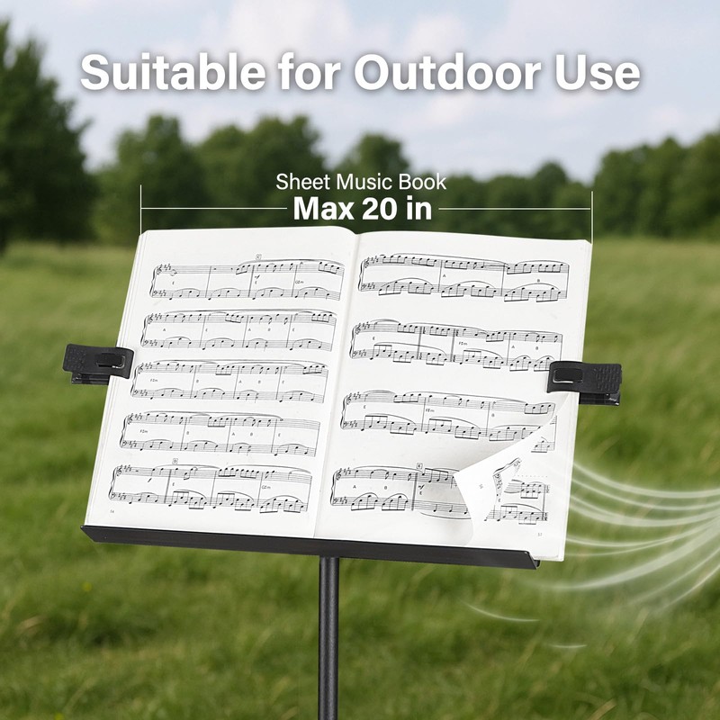 Vekkia Music Stand - Lightweight and Portable, Adjustable Panel Extension