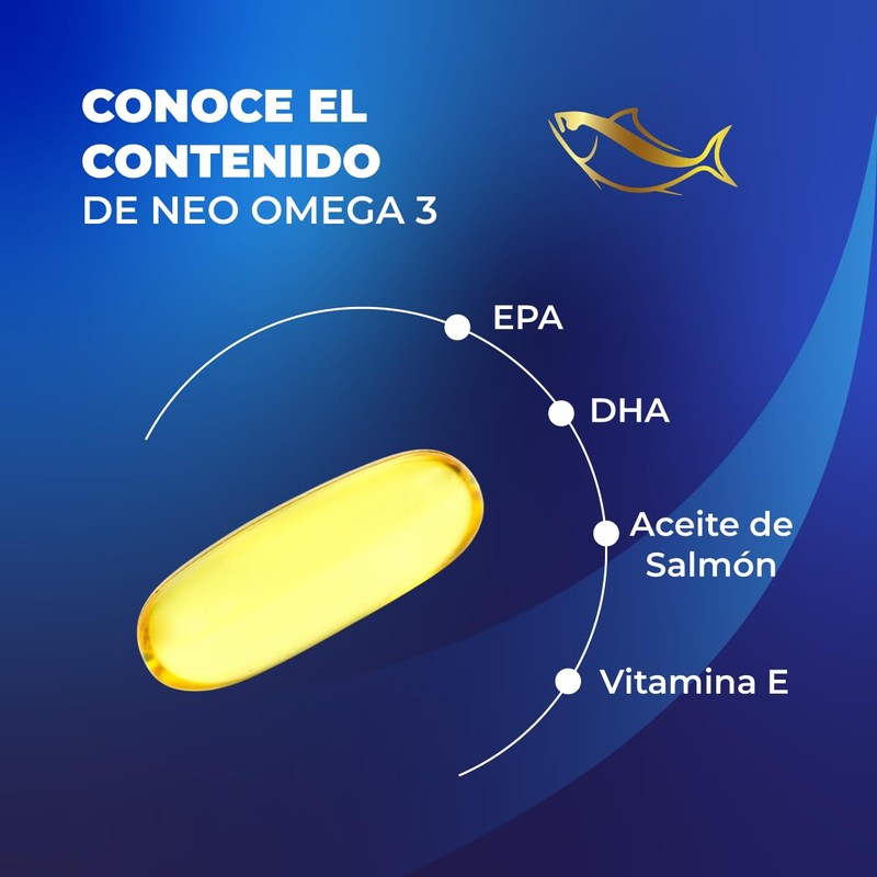 Neo Omega 3 Salmon, Salud Cardiovascular, 100 capuslas, Anahuac.
