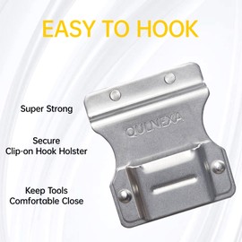Clip On Tool Belt Drill Holder, Holster Tool Belt Clip for Tape Measure Holder, Cordless Drill, Impact, Nailer, Any Tools with Hanger Clips