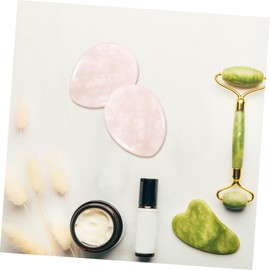 Beavorty 6pcs Natural Thumb Worry Stones for Anxiety Relief Pressure Massage Tool Comfortable Scraping Plate for Relaxation and Facial Health