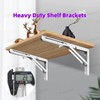 Swpeet 2 Pack 10" Folding Shelf Bracket, Heavy Duty DIY