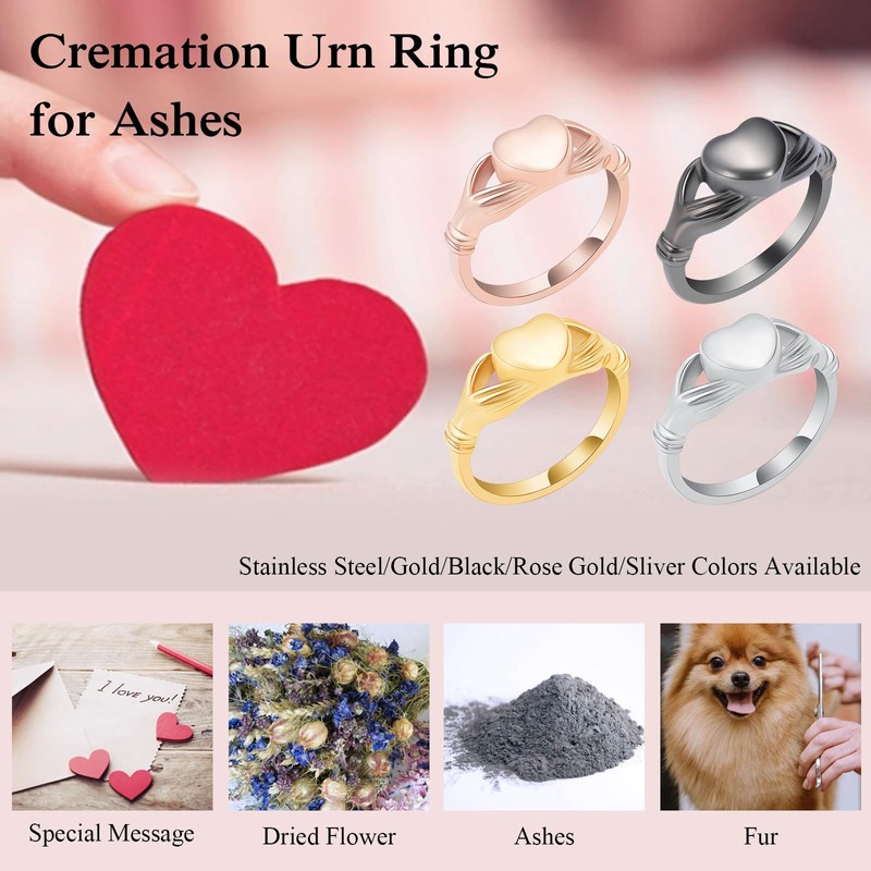 Minicremation Cremation Urn Ring for Ashes for Women Stainless Steel