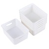 Nicesh 6-Pack Small Storage Baskets, Woven Plastic Basket, White
