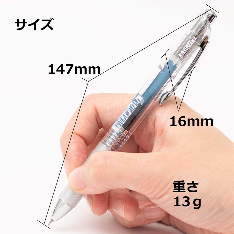 Pentel XBLN75TL-CA EnerGel Ink Ballpoint Pen, 0.5, Blue/Black, 5 Pieces