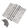 Pack-of-2 4in Invisible Door Hinges Stainless Steel Butterfly Groove-Free Flush