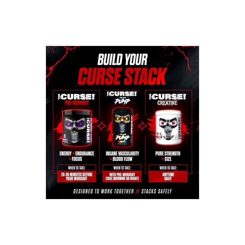 JNX SPORTS The Curse Pre Workout Powder for Men Women,