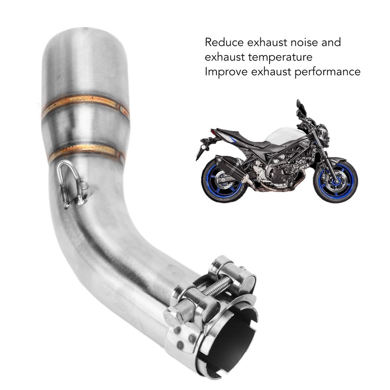 Motorcycle Exhaust Middle Pipe Rustproof Heat Resistant Low Noise Replacement