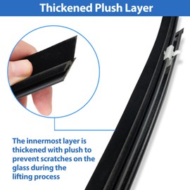 Aoocar 4 PCS Outer Front & Rear Door Window Belt Weatherstrip Kit, Exterior Window Moulding Trim Seal Belt Compatible with 2000-2004 Toyota Tacoma Double Cab