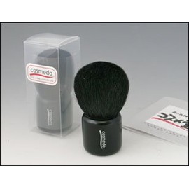 Kumano E-23K Takumi Cosmetics Brush with Ash Squirrel, Mushroom Brush (Face Brush, Cheek Brush, Mushroom Brush, Kabuki Brush), Made in Japan, Matte Black
