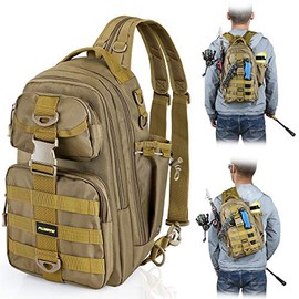 PLUSINNO Fishing Tackle Backpack Storage Bag，Fishing Gear Bag，Water-Resistant Fishing Backpack with Rod Holder…
