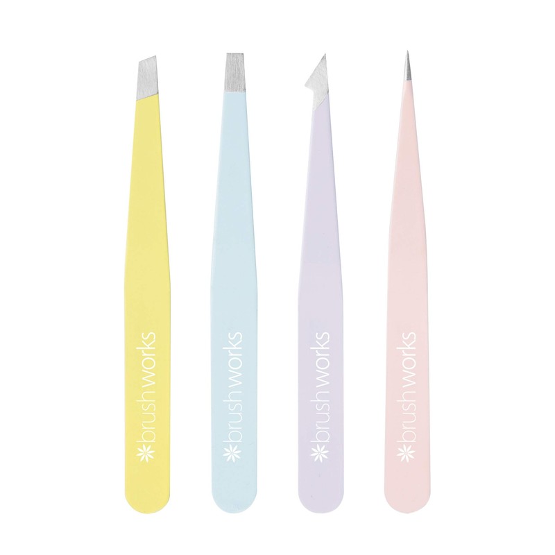 Brushworks HD 4 Piece Combination Tweezer Set - Mixed