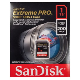 Sandisk SD Extreme Pro SDXC UHS-I 1TB Memory Card Works with Sony ZV-E10, A7 IV, ZV-E10 II Alpha Camera (SDSDXXD-1T00-GN4IN) C10 Bundle with (1) Everything But Stromboli Micro & SD 3.0 Card Reader