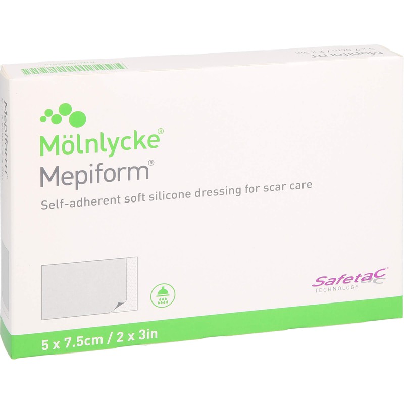 Mepiform 5 x 7.5 cm Silikonverband zur Narbenbehandlung, 5 pcs.