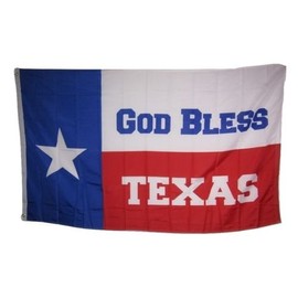 Moon 3x5 State of Texas God Bless Religion Christian Rough Tex Knitted flag 3x5 - Vivid Color and UV Fade Resistant - Prime Outside Garden Home Decor
