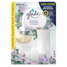 Glade Plug in Air Freshener Holder and Refill, Electric Scented Oil Room Air Freshener, Eucalyptus, Starter Kit, (1 x Holder and 1 x 20 ml Refill)