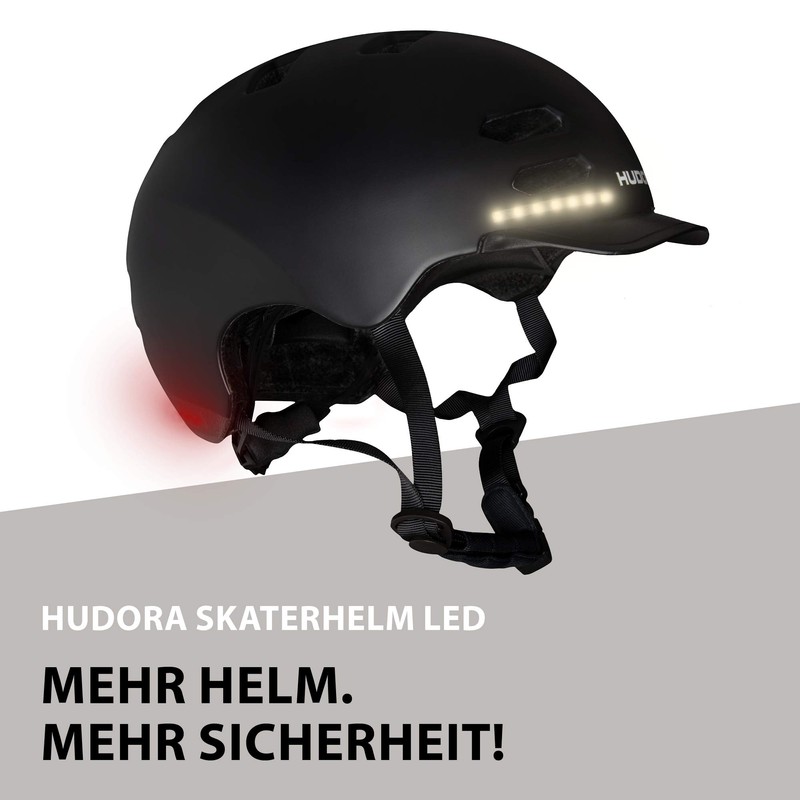 HUDORA LED Skater Helmet Black