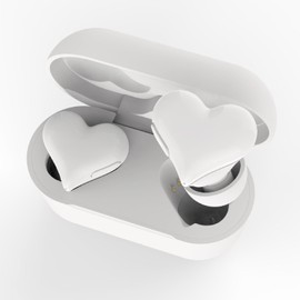 Tangxi Herz Ohrhörer, Süße Ohrhörer, Kabellose Ohrhörer, Kleine Ohrhörer, HiFi Stereo Sound, schweiß- und wasserdichte Ohrhörer, In Ear Ohrhörer mit Ladeetui, Bluetooth 5.3 (White)
