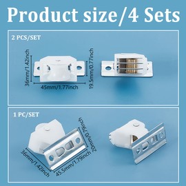 AHANDMAKER 4 Set Cord Lock Mechanism, 3 Line Idler Pulley Swivel Type Blinds Lock Replacement Brackets Roman Shade Hardware Kit for Roman Woven Wood Shades and Bamboo Window Covering