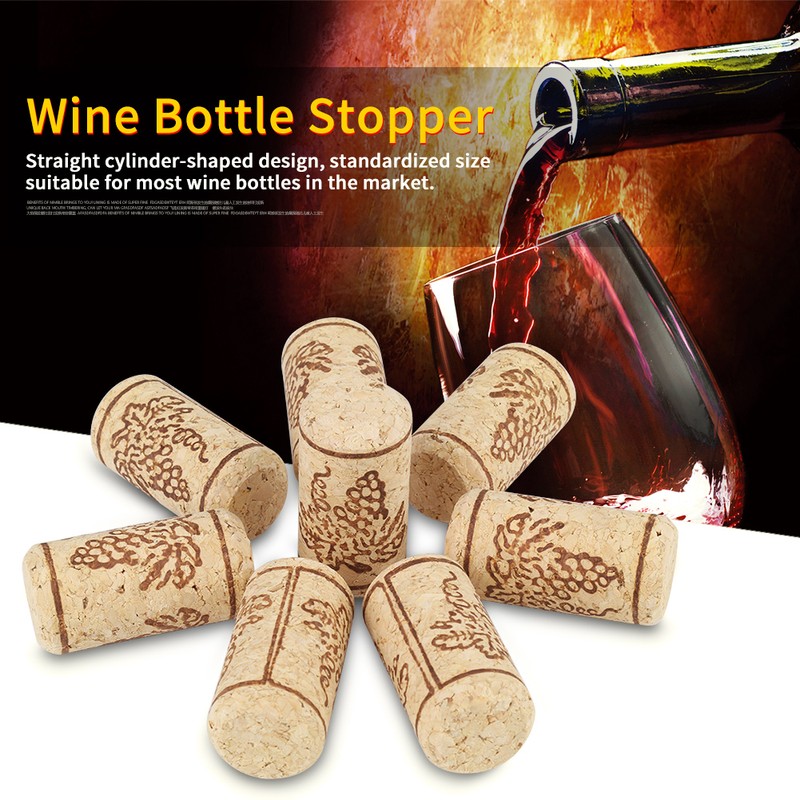 100PCS 22 *44mm Natural Cork StraightCorks Wooden Wine Bottle Stopper