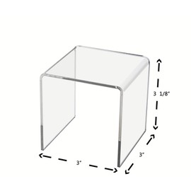 Marketing Holders 3”W x 3”H Riser Stand Market Acrylic Value Pack of 6 Display Rack Platform Clear Wedding Countertop Advertise Shoes Shelf Jewelry Boutiques Trinket Showcase Collectibles
