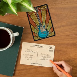 Nashville, Tennessee, Guitar Mosaic (4x6 Birch Wood Postcards, 2-Pack Stationary, Rustic Home Wall Decor)