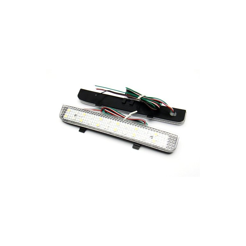 2x Clear Lens Rear Bumper Reflector LED Fog Tail Stop