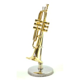 Sunrise Sound House Miniature Musical Instrument Trumpet 1/12 Gold