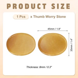PATIKIL Thumb Worry Stone for Anxiety, Natural Oval Crystal Stone, Polished Gemstone Hand Carved Pocket Rock Anxiety Crystals for Women Stress Gifts Meditation, Yellow