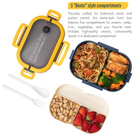 Bento Box Adult Size Stackable Lunch Box Container for Men and Women (Nature Green), Large