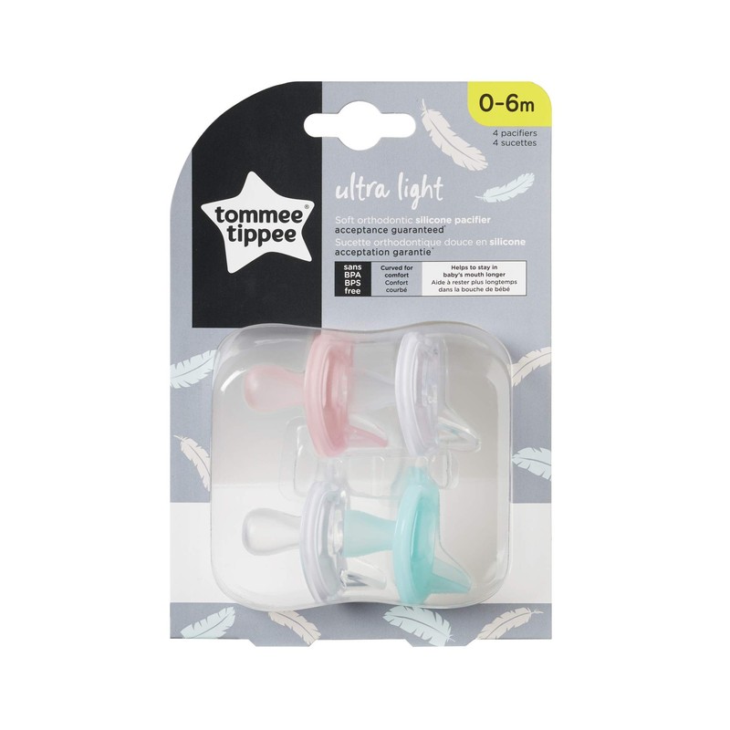 Tommee Tippee - Chupete de silicona ultraligera para niña, 0