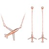 Yumilok Women's Jewellery Set Aeroplane Pendant Necklace and Earrings Set