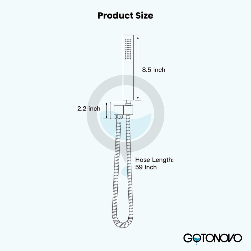 gotonovo Wall Mount Chrome Polished Solid Brass Handheld Shower Head