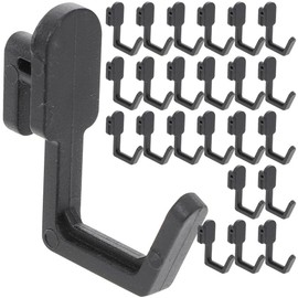 Healeved Pack of 24 Perforated Plate Hooks, Craft Room Organisers, Storage Hooks for Perforated Plates, Black, Ordinary Plastic Hook for Perforated Plates