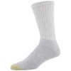 GOLDTOE Men's 656S Cotton Crew Athletic Socks, Multipairs, Grey Heather