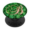 B Pink Clover Shamrock 4 Leaf Plant Initial Monogram Letter